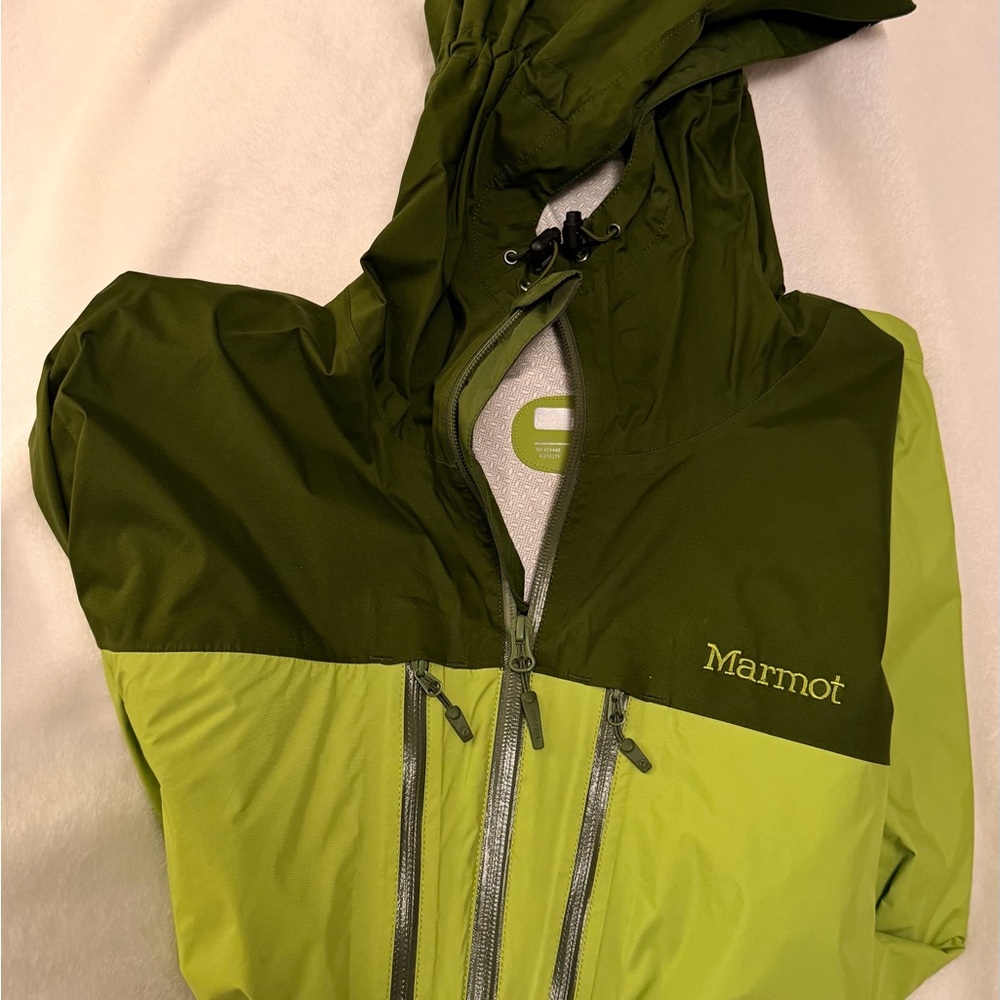 Marmot Two-Tone Green Raincoat